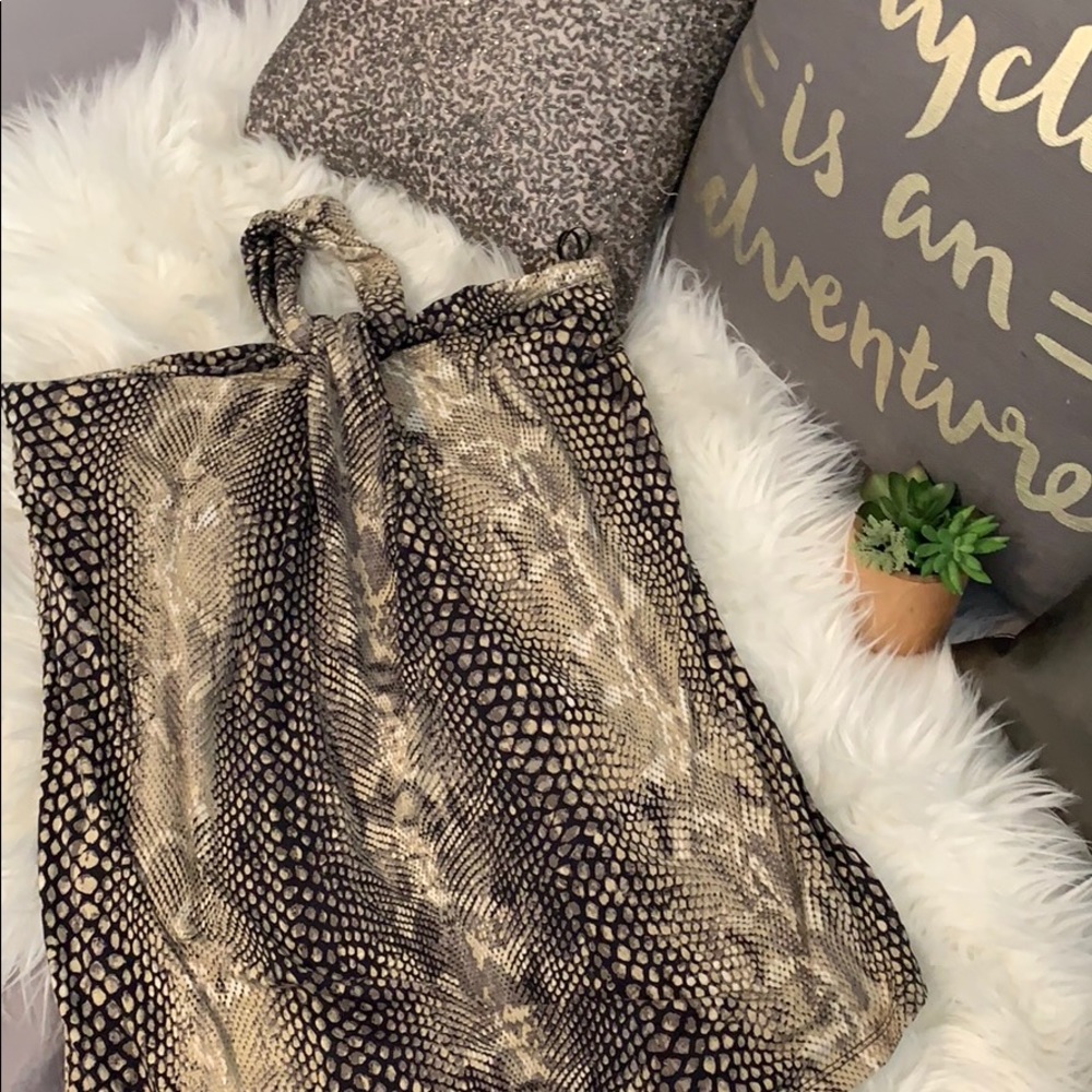 Express snakeskin print top